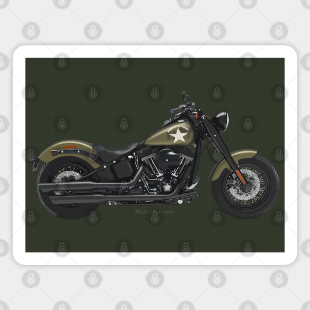 Harley-Davidson Softail Slim army, s Magnet by MessyHighway